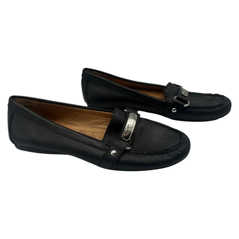 Coach Felisha Leather Flats Loafers Black Size 7.5B